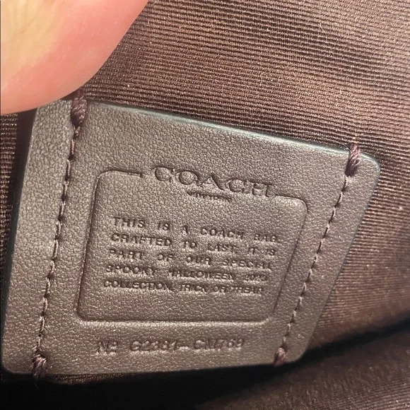 Coach Black Leather Cat Motif Round Crossbody with Yellow Eye Accents - Picture 11 of 11